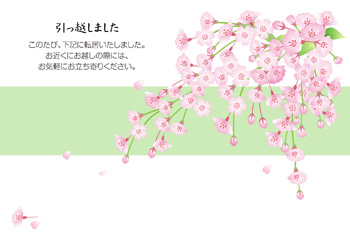 サンプル 春の転居はがき 桜-1